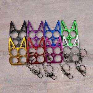 Cat Knuckle Keychain - 1 Count (8 color options) Self Defense Ring